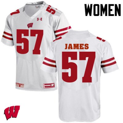 Women's Wisconsin Badgers NCAA #57 Alec James White Authentic Under Armour Stitched College Football Jersey AM31P34UE